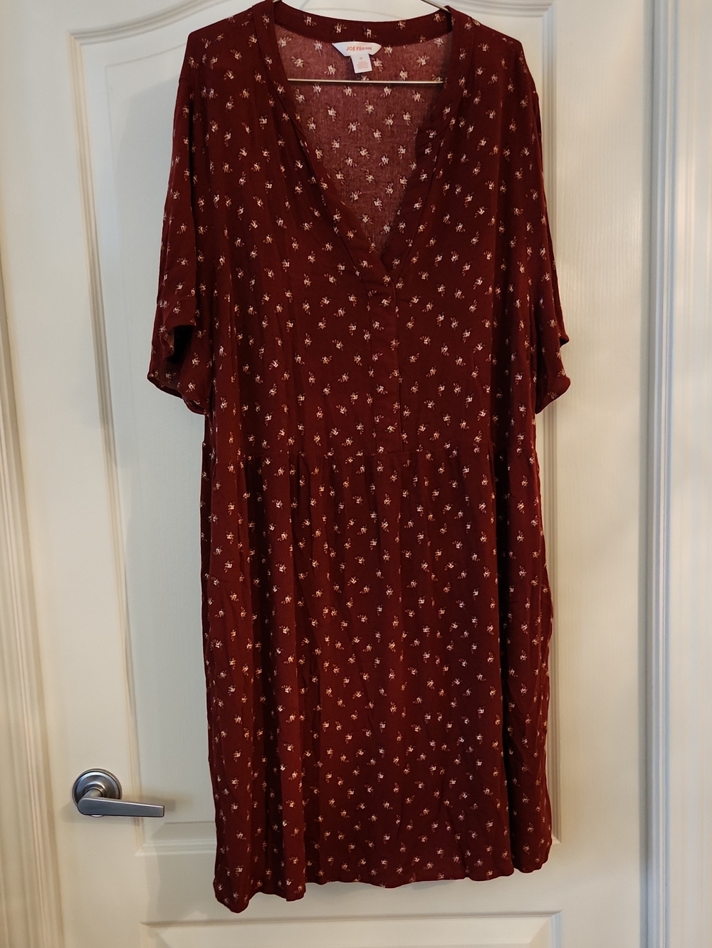 Joe Fresh Burgundy Floral Midi Dress